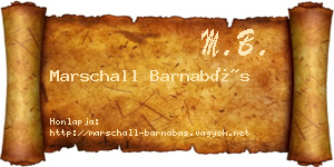 Marschall Barnabás névjegykártya
